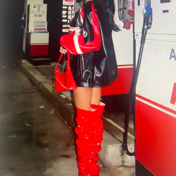 CUCCO THIGH HIGH RED PATENT LEATHER BOOTS 6(US) 36(EU) - Picture 12 of 15